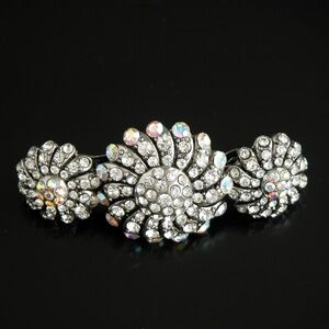 Stunning Crystal Crystal Bridal Hair French Barrette Cocktail Party Hair Clip